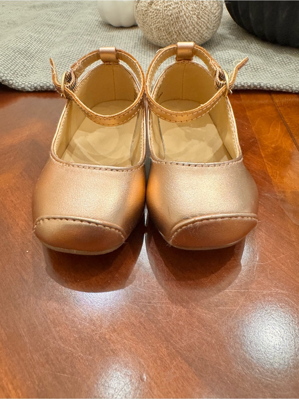 Janie & Jack Rose Gold Metallic Ballet Flats — Toddler Size 5